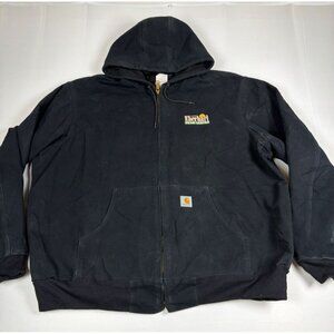 Vintage Carhartt Men 2XL Black Thermal Lined Duck Active Jacket J131 Made in USA